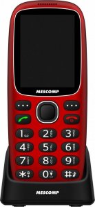 Smartfon Mescomp Telefon komórkowy dla seniorów Mescomp MT-180 Hektor Czerwony 1