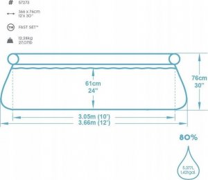 BASEN ROZPOROWY 366x76 BESTWAY 57273 FAST SET POOL 3