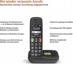 Telefon stacjonarny Gigaset Gigaset E290A black - S30852-H2921-B101 4