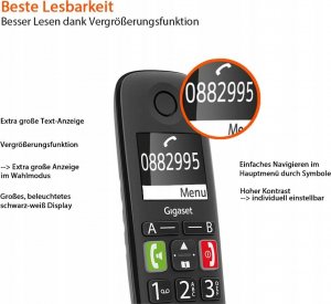 Telefon stacjonarny Gigaset Gigaset E290A black - S30852-H2921-B101 5