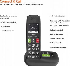 Telefon stacjonarny Gigaset Gigaset E290A black - S30852-H2921-B101 6