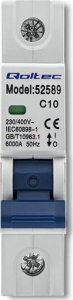 Qoltec Wyłącznik naprądowy C10 | bezpiecznik | AC | 10A | 1P 6