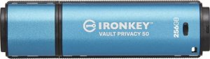 Pendrive Kingston Kingston IronKey Vault Privacy 50 256 GB, USB stick (light blue/black, USB-A 3.2 Gen 1) 1