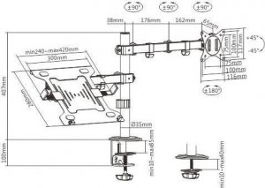 Gembird Uchwyt biurkowy na monitor do 32" (MA-DA-03) 3