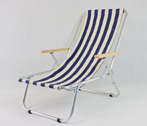 E-sezon Leżak plażowy składany, aluminiowy, lekki, 120 KG 2