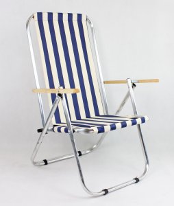 E-sezon Krzesło plażowe, leżak ogrodowy aluminiowy, 150 KG 2