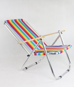 E-sezon Krzesło plażowe, leżak ogrodowy aluminiowy, 150 KG 5