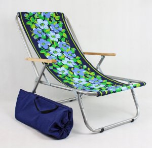 E-sezon Leżak plażowy składany do torby, 150 kg, Kwiaty 2