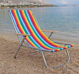 E-sezon Leżak plażowy składany do torby, 150 kg, TE 16