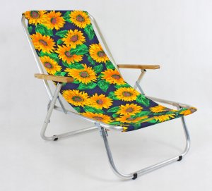 E-sezon Leżak plażowy składany, aluminiowy, MAX 150 kg 4