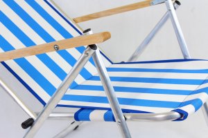 E-sezon Leżak plażowy z siatki, krzesło składane 125 KG BG 6