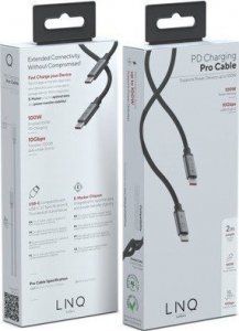 Kabel USB Linq USB-C - USB-C 2 m Czarno-szary (LQ48030) 8