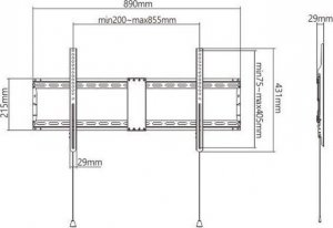 Gembird TV SET ACC WALL MOUNT 43-90"/WM-90F-01 GEMBIRD 2