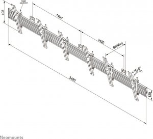 Neomounts Uchwyt ścienny na 3 monitory 32" - 55" (NMPRO-WMB3) 7
