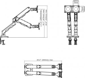 NB Uchwyt biurkowy na 2 monitory 27" - 34" (G55) 12