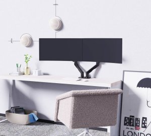NB Uchwyt biurkowy na 2 monitory 27" - 34" (G55) 2