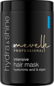 MEVELLE PROFESSIONAL_Hydra &amp; Shine Intensive Hair Mask maska do włosów matowych, szorstkich, ze skłonnością do puszenia się Hyaluronic Acid &amp; Algea 900ml 1