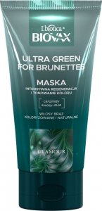 L'BIOTICA_Biovax Glamour Ultra Green maska do włosów dla brunetek 150ml 1