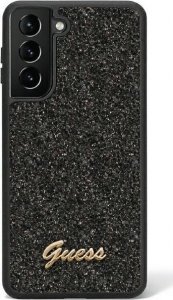 Guess Guess Glitter Flakes Metal Logo Case - Etui Samsung Galaxy S23 Ultra (czarny) 1