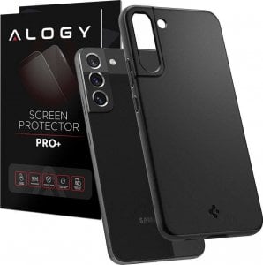 Spigen Etui do Samsung Galaxy S22 obudowa case Spigen Thin Fit Black + Szkło 1