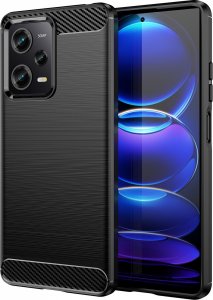 Hurtel Carbon Case etui Xiaomi Poco X5 Pro 5G / Redmi Note 12 Pro elastyczny silikonowy karbonowy pokrowiec czarne 1