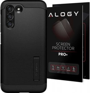 Spigen Etui na telefon Spigen Tough Armor do Samsung Galaxy S21 FE Black + Szkło 1