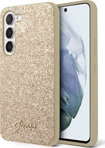 Guess Guess Glitter Flakes Metal Logo Case - Etui Samsung Galaxy S23 (złoty) 1