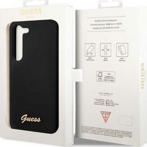 Guess Silicone Script Metal Logo - Etui Samsung Galaxy S23+ (czarny) 8
