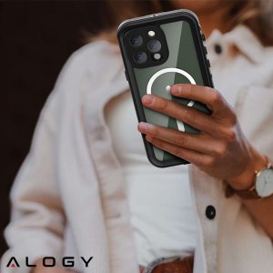 Alogy Etui Wodoodporne Alogy IP68 Case z przezroczystym tyłem Pancerna obudowa 360 do MagSafe do Apple iPhone 14 Pro Max 11