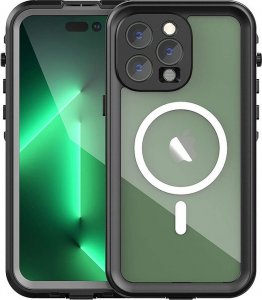 Alogy Etui Wodoodporne Alogy IP68 Case z przezroczystym tyłem Pancerna obudowa 360 do MagSafe do Apple iPhone 14 Pro Max 15