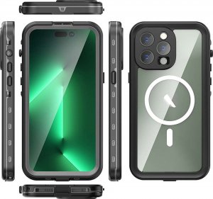 Alogy Etui Wodoodporne Alogy IP68 Case z przezroczystym tyłem Pancerna obudowa 360 do MagSafe do Apple iPhone 14 Pro Max 2