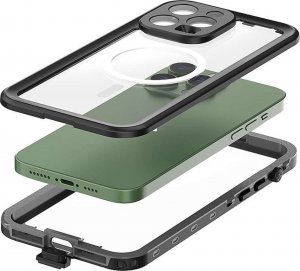 Alogy Etui Wodoodporne Alogy IP68 Case z przezroczystym tyłem Pancerna obudowa 360 do MagSafe do Apple iPhone 14 Pro Max 9