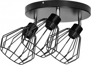 Lampa sufitowa Orno PINO oprawa ścienno-sufitowa, moc max. 3x60W, E27, czarna, podstawa okrągła, jednopoziomowa, ruchome głowice lampy 1