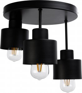 Lampa sufitowa Orno LISA oprawa ścienno-sufitowa, moc max. 3x60W, E27, czarna, podstawa okrągła, wielopoziomowa, stałe głowice lampy 1