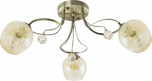 Lampa sufitowa Mdeco Sufitowa lampa retro ELM8824/3 21QG z kryształkami mosiądz 1