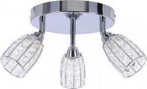 Lampa sufitowa Candellux Shiba lampa sufitowa plafon chromowy 3x15w g9 klosz bezbarwny 1