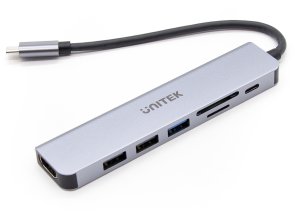 Stacja/replikator Unitek Type-C aluminium 7w1 (H1118A) 3