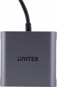 Adapter USB Unitek V1404B USB-C - HDMI x2 Srebrny  (V1404B) 3