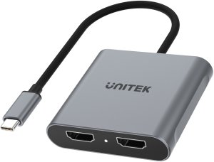 Adapter USB Unitek V1404B USB-C - HDMI x2 Srebrny (V1404B) 2