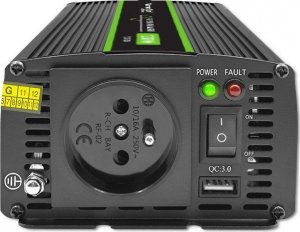 Przetwornica Qoltec Przetwornica napięcia Monolith | 600W | 1200W | 12V na 230V | Czysty Sinus 12