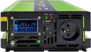 Przetwornica Qoltec Przetwornica napięcia Monolith | ładowanie baterii | UPS | 1000W | 2000W | 12V na 230V | Czysty Sinus | LCD 12