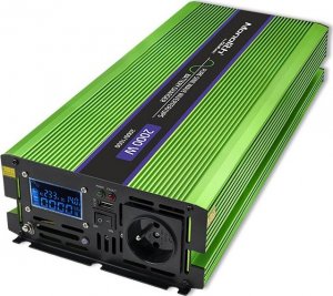 Przetwornica Qoltec Przetwornica napięcia Monolith | ładowanie baterii | UPS | 1000W | 2000W | 12V na 230V | Czysty Sinus | LCD 14