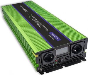 Przetwornica Qoltec Przetwornica napięcia Monolith | ładowanie baterii | UPS | 2500W | 5000W | 12V na 230V | Czysty Sinus | LCD 15