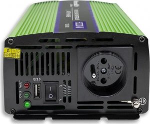 Przetwornica Qoltec Przetwornica napięcia Monolith | ładowanie baterii | UPS | 300W |600W | 12V na 230V | Czysty Sinus 12