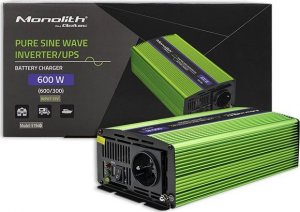 Przetwornica Qoltec Przetwornica napięcia Monolith | ładowanie baterii | UPS | 300W |600W | 12V na 230V | Czysty Sinus 16