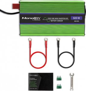 Przetwornica Qoltec Przetwornica napięcia Monolith | ładowanie baterii | UPS | 300W |600W | 12V na 230V | Czysty Sinus 6