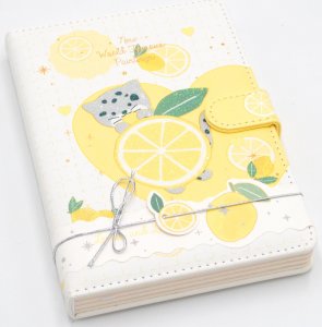 myHomelife Notes pamiętnik PU na magnez Lemon and Leopard A5 128k 1