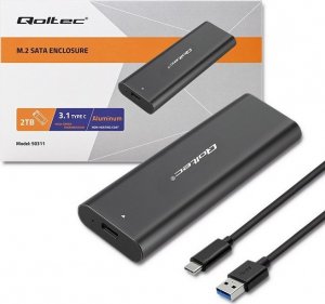 Kieszeń Qoltec Obudowa | kieszeń do dysków M.2 SATA SSD | NGFF | USB typ C 2