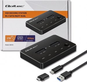 Stacja dokująca Qoltec Stacja dokująca dysków 2x SSD M.2 SATA | NGFF | USB typ C 2