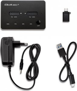 Stacja dokująca Qoltec Stacja dokująca dysków 2x SSD M.2 SATA | NGFF | USB typ C 7